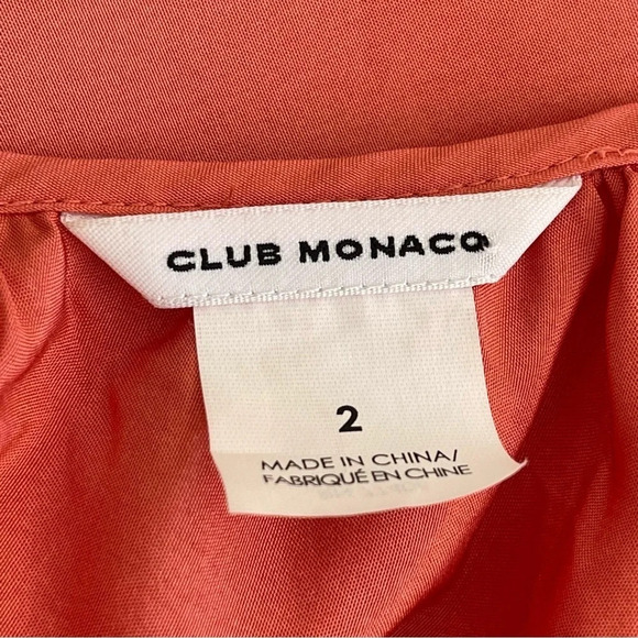 Club Monaco ruffle flare silk peach color dress size 2 - Picture 5 of 12